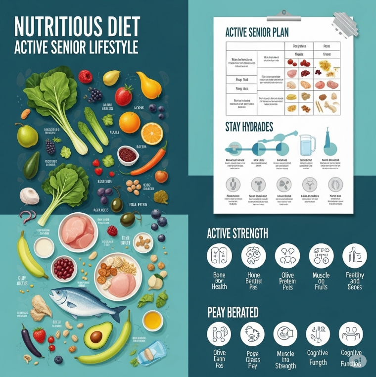 활기찬 노년기를 위한 영양 가득 식단