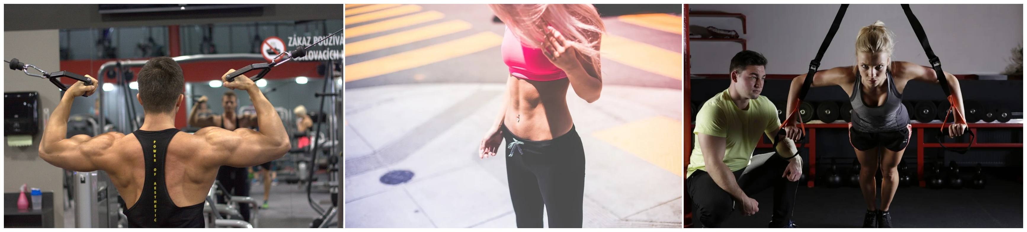 근력 운동하는 남자와 여자