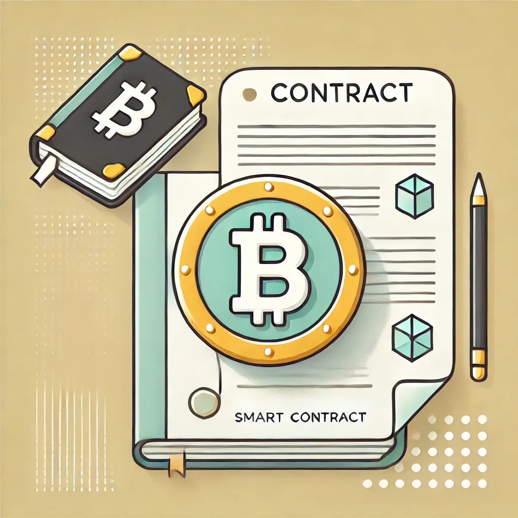 썸네일용 대표이미지(Featured Thumbnail Image): 암호화폐와 공책과 계약서