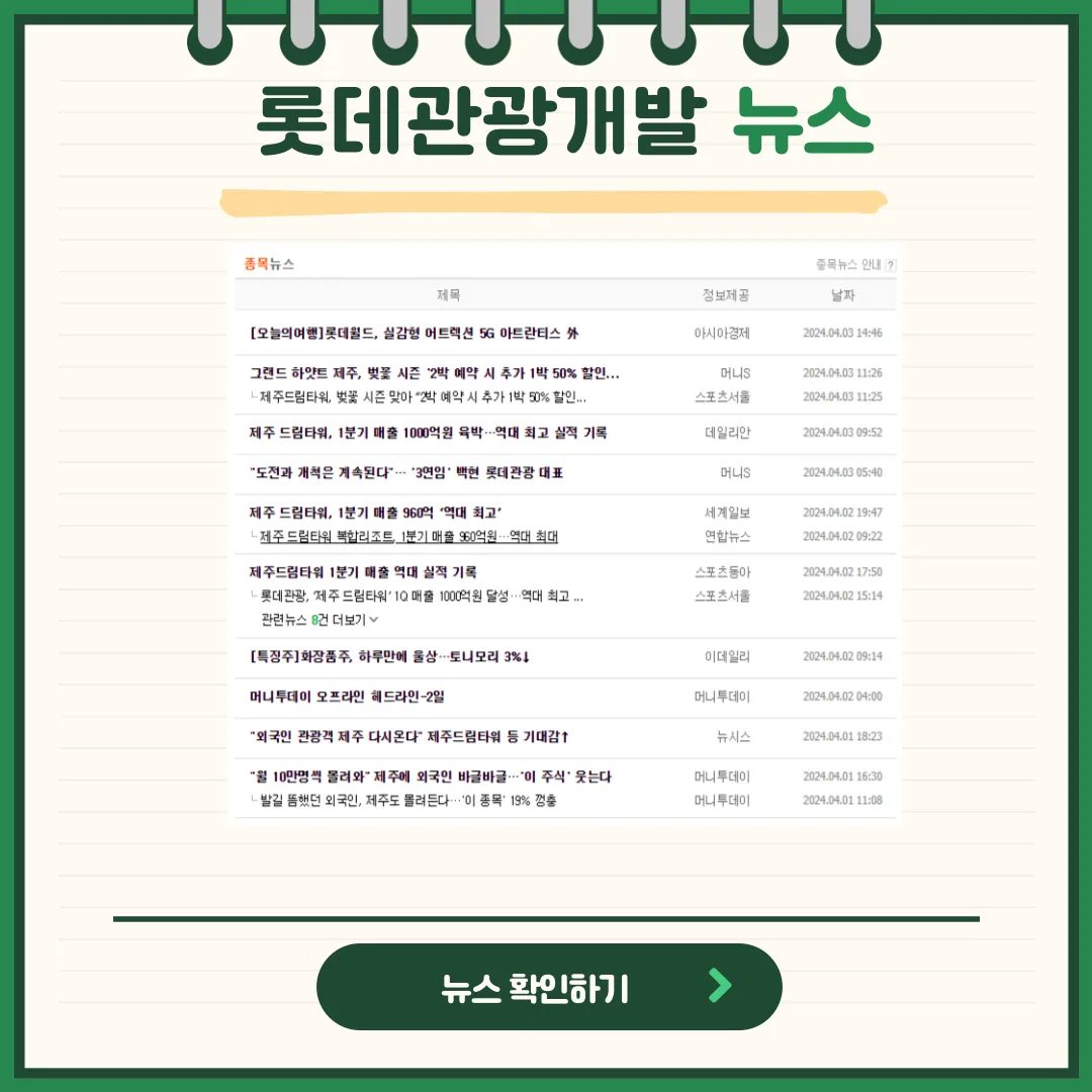 롯데관광개발 뉴스