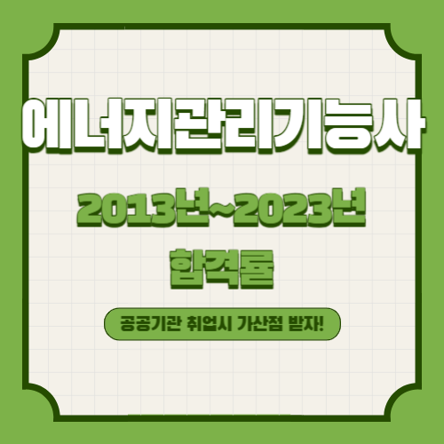 에너지관리기능사 2013년~2023년 회차별 필기/실기 합격률 조회