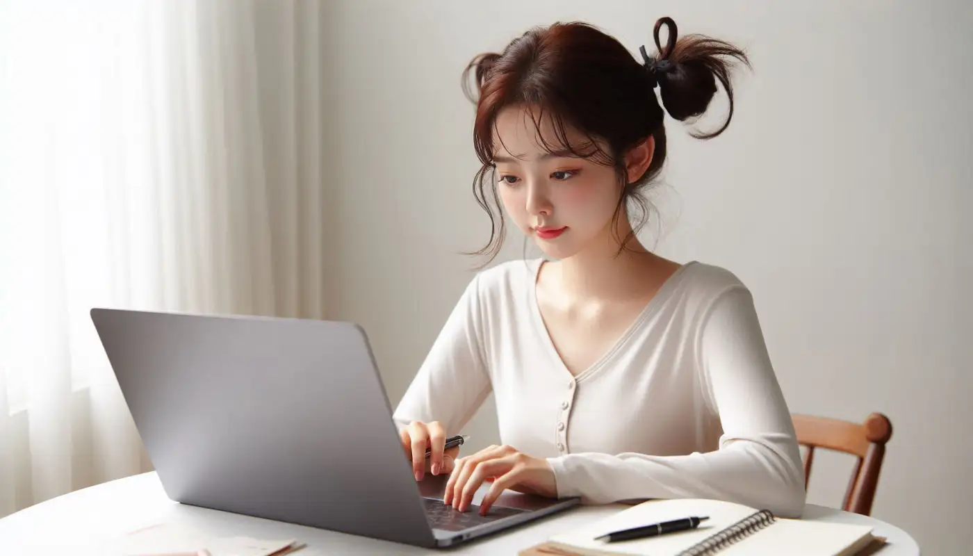 파이코인-초대코드를-알아보고-가입하는-여성의-모습