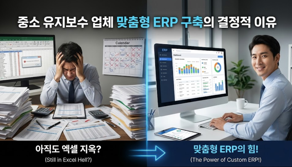 "아직도 엑셀로 관리하세요?" 중소 유지보수 업체가 맞춤형 ERP를 구축해야 하는 결정적 이유