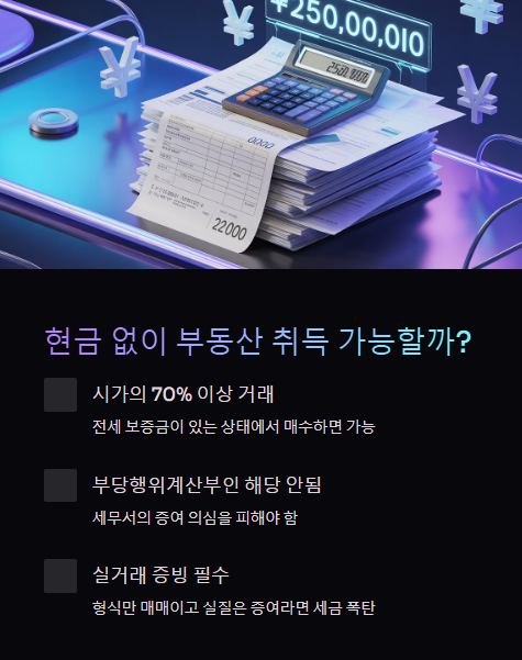 현금 없이 부동산 취득 가능할까?