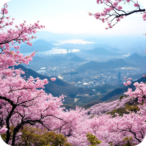 황령산 전망대 벚꽃 이미지