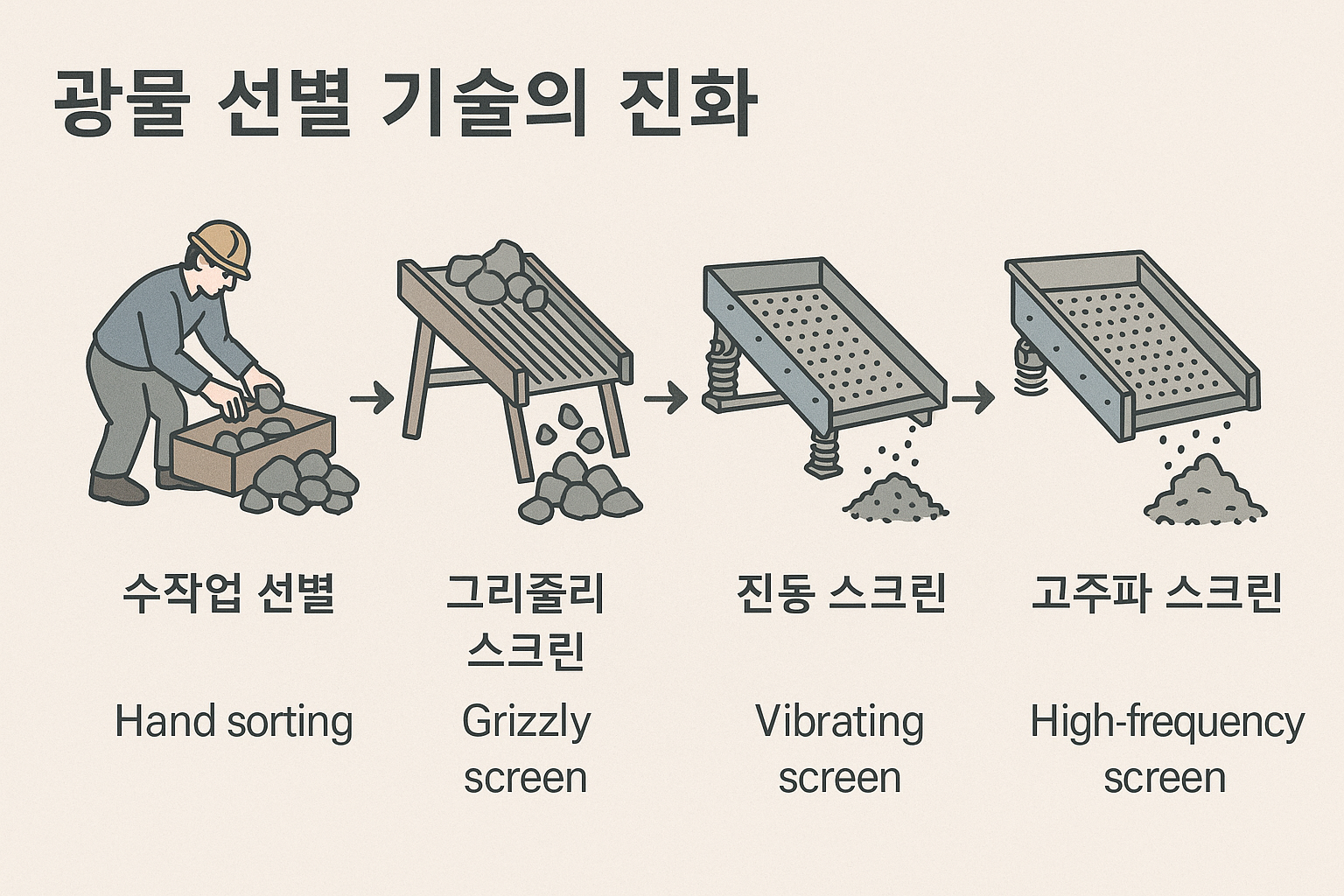 광물 선별 기술의 진화
