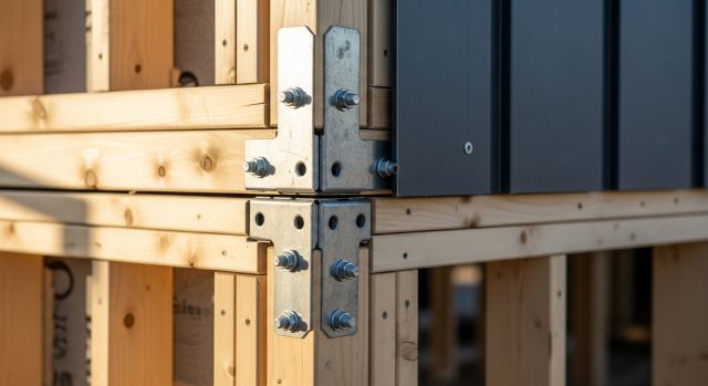 모듈러주택 접합부 구조와 외벽 디테일 모습