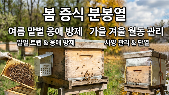 봄 증식 분봉열과 여름 말벌 응애 방제 및 가을 겨울 월동 관리 안내
