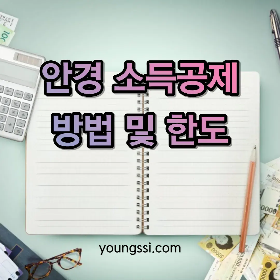 안경 소득공제 방법 및 한도