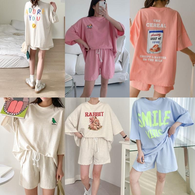 여름 트레이닝 츄리닝 운동복 빅사이즈 반팔 반바지 세트