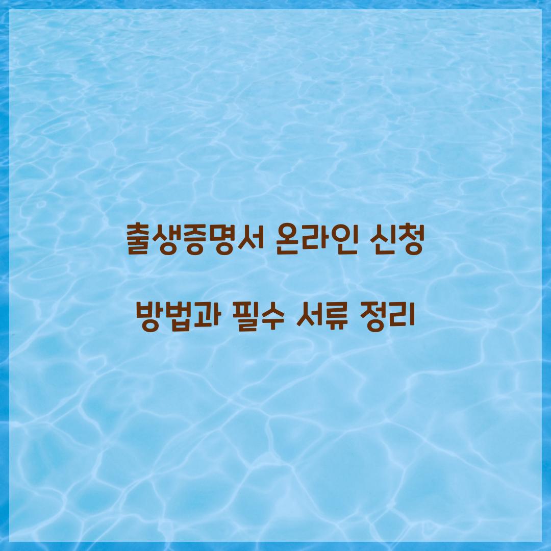 출생증명서 온라인 신청