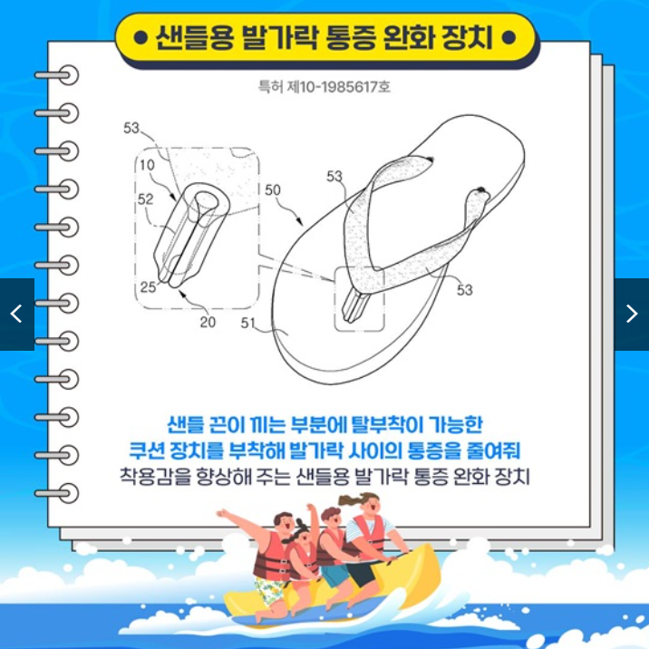 샌들용 발가락 통증 완화 장치