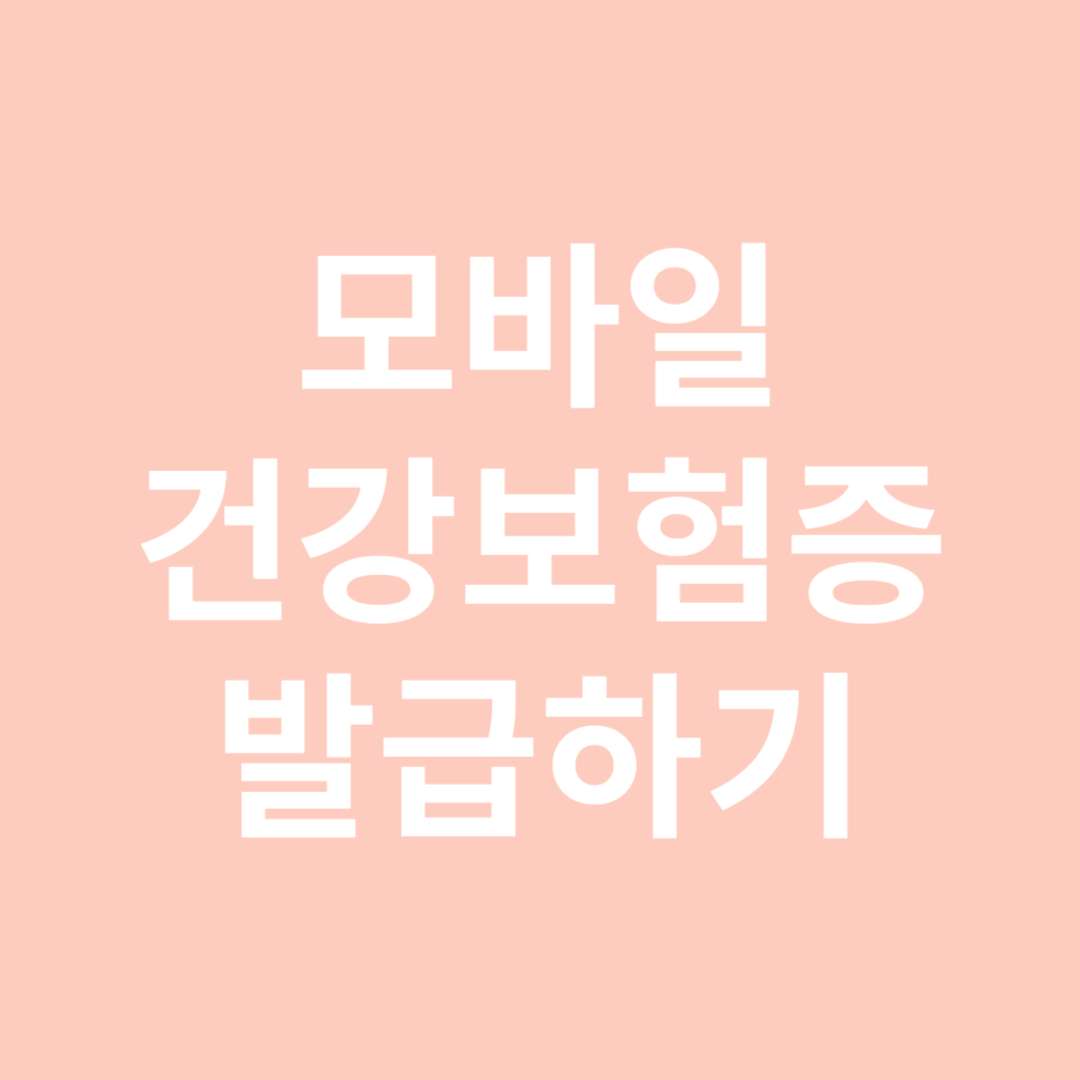 모바일 건강보험증 발급하기