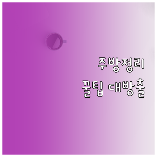 자취방 주방 수납, 공간 활용 아이디..