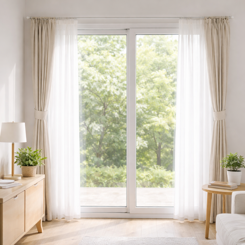 꽃가루 많은 날 창문 관리의 중요성을 떠올리게 하는 실내 창문 장면