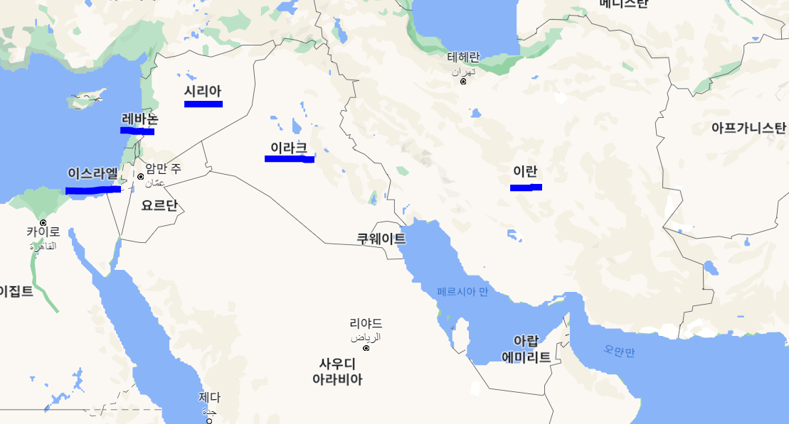 중동 지도