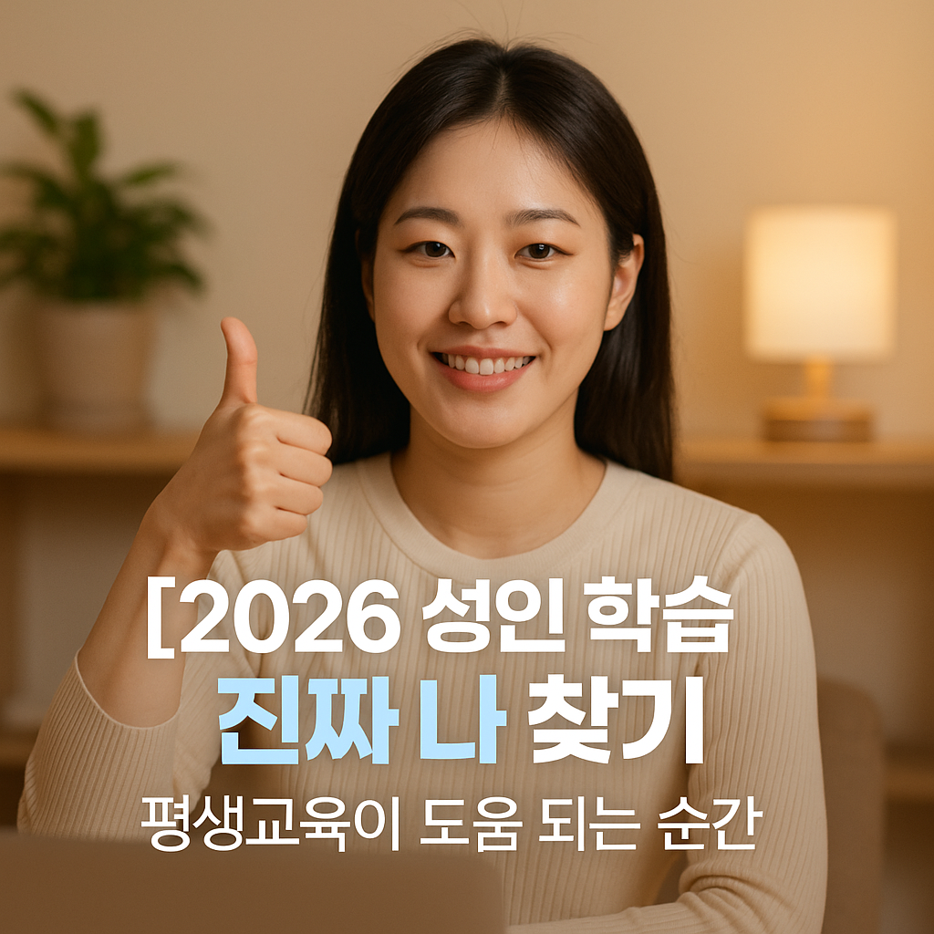 [2026 성인 학습] 진짜 나 찾기 ｜ 평생교육이 도움 되는 순간