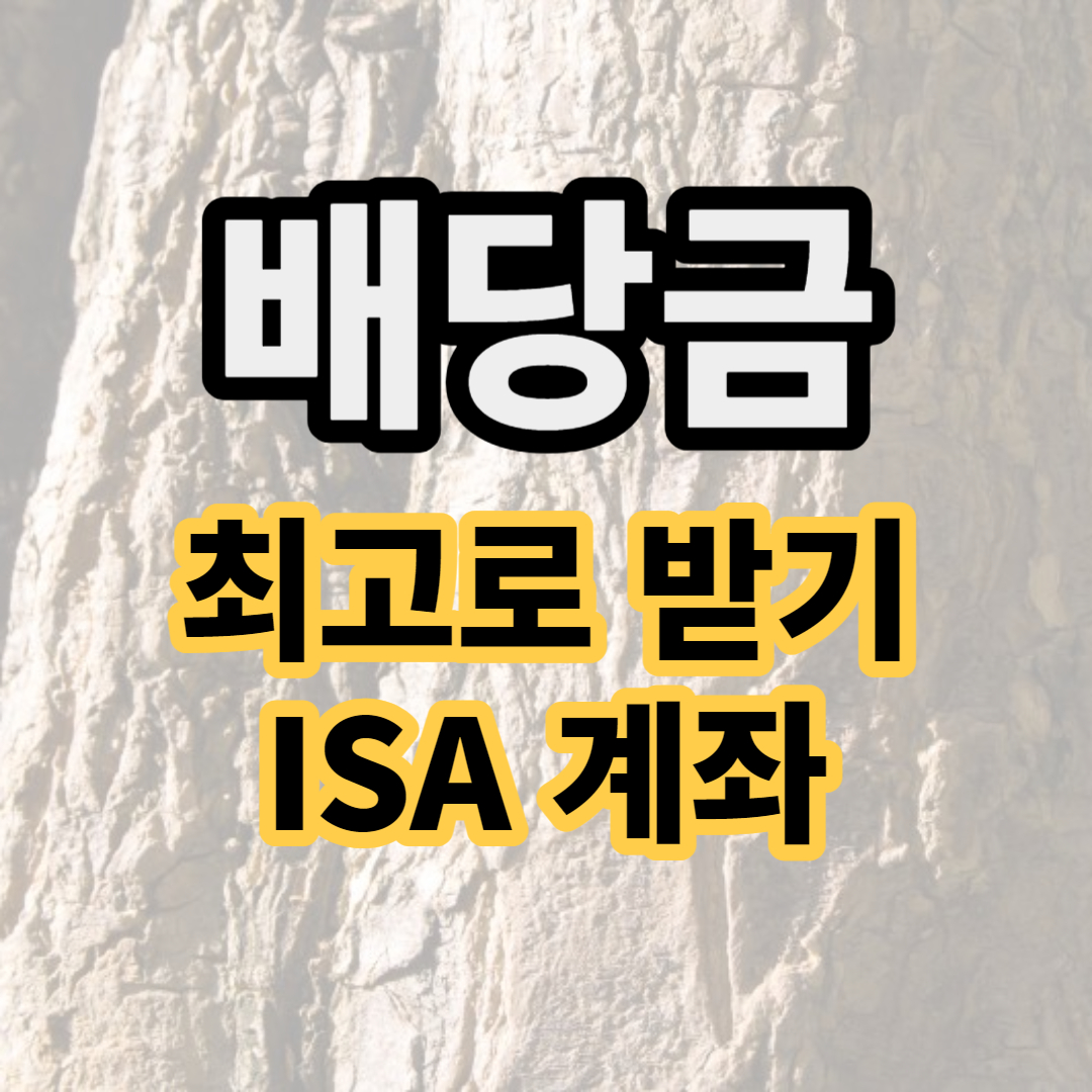 isa 추천 isa 계좌활용