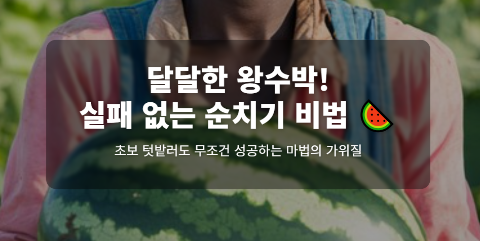 수박 순치기 방법