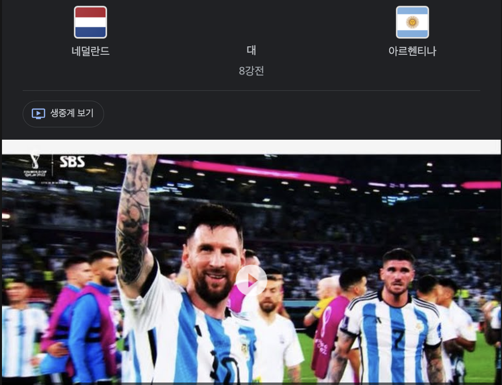네덜란드,아르헨티나8강경기