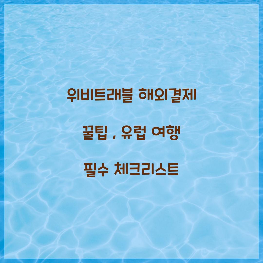 위비트래블 해외결제