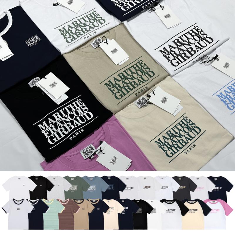 마리떼 프랑소와 저버 반팔 모음 로고 클래식 국내매장판 스몰 로고 커플 학생 캠퍼스룩