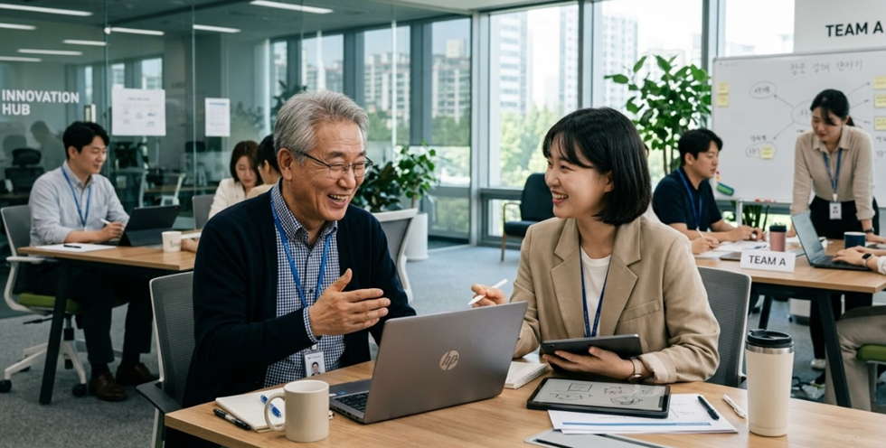 시니어 활력 일자리 개편 분석 및 상담 장면