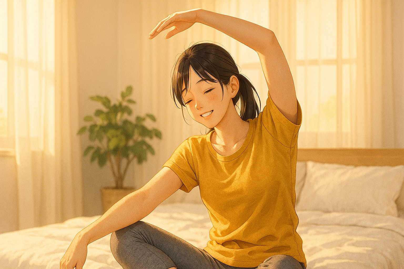 밤늦게 자는 사람을 위한 아침 10분 리셋 운동 루틴