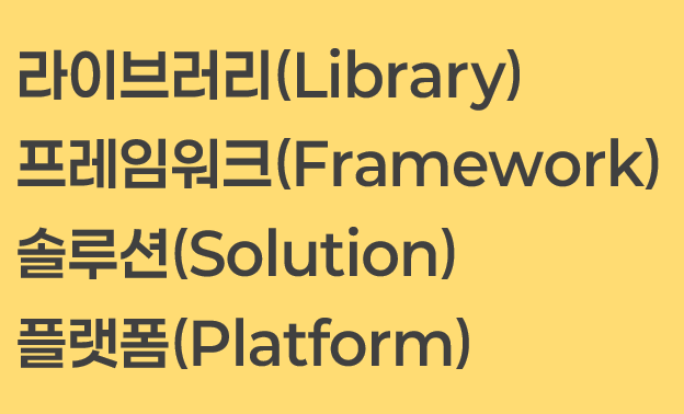 라이브러리, 프레임워크, 솔루션, 플랫폼