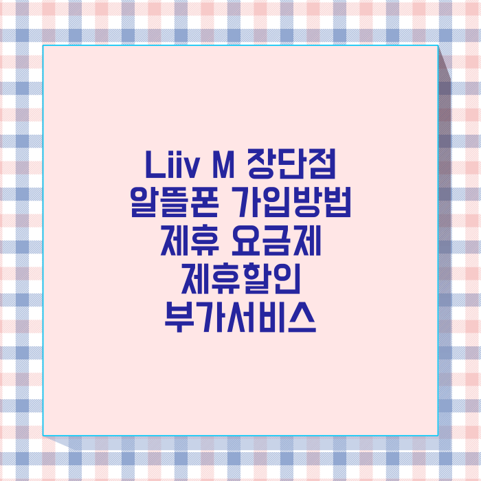 리브앰 Liiv M 가입대상 절차 장단점 가입방법 부가 서스스 요금제