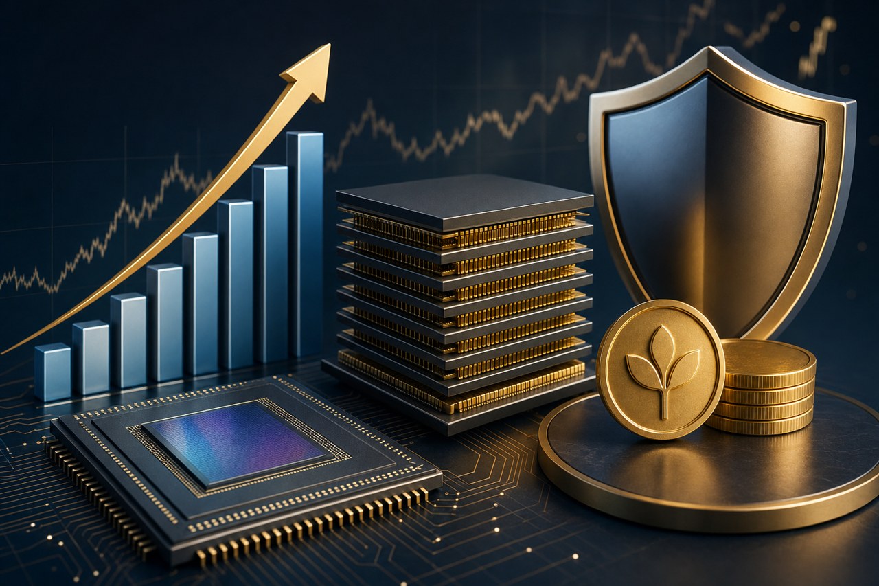 HBM DRAM 실적 배당 체크포인트를 상징하는 텍스트 없는 이미지