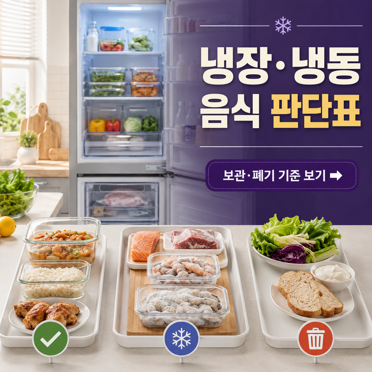 정전 후 냉장고&middot;냉동실 음식 판단표: 보관&middot;재냉동&middot;폐기 기준
