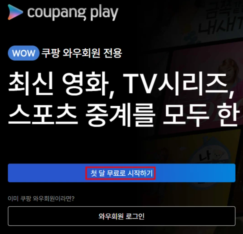 쿠팡 플레이 TV연결