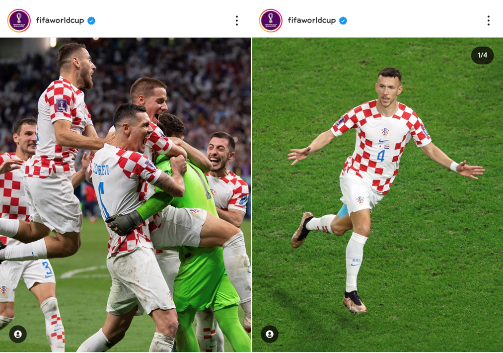 FIFA Worldcup 공식 SNS 크로아티아 8강 진출
