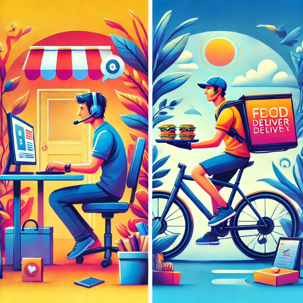 온라인과 오프라인 부업 비교사진