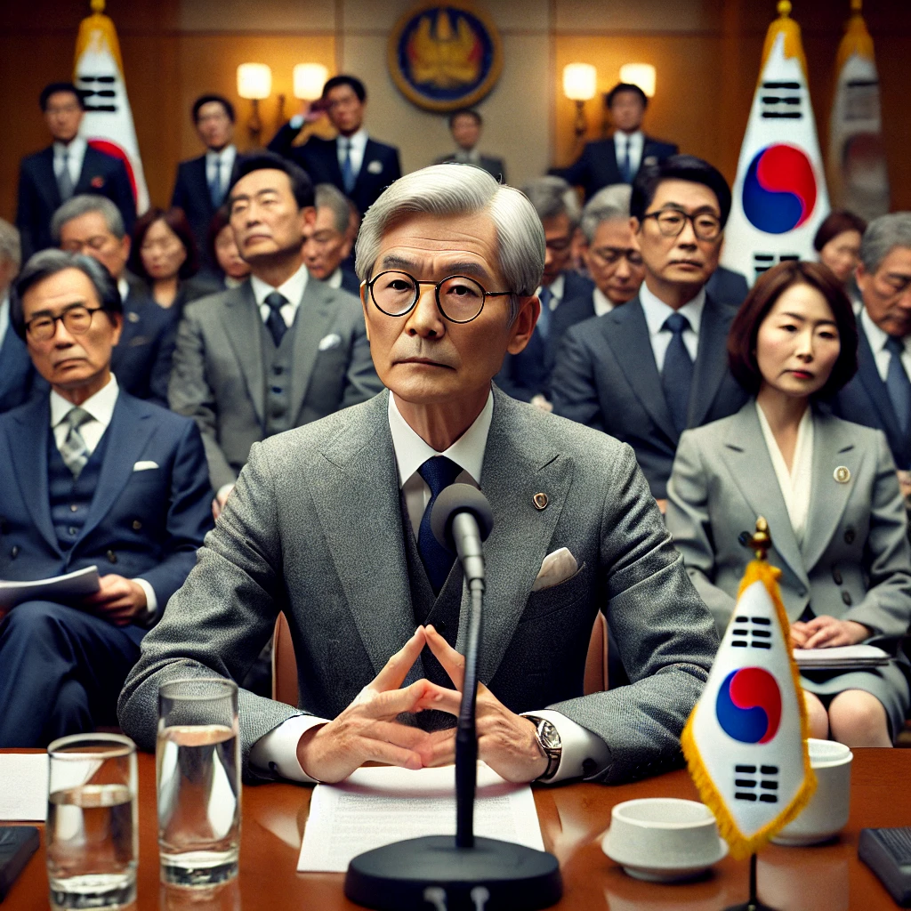 이 사진은 AI로 만든 이미지로, 국회에서 회의를 하는 모습의 이미지입니다.