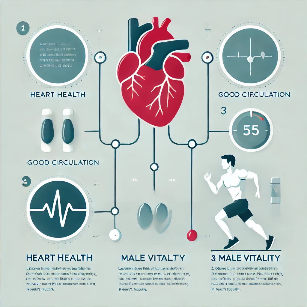 "심장 건강과 혈류 개선을 위한 시각적 요소: 건강한 심장, 혈관 흐름, 유산소 운동"