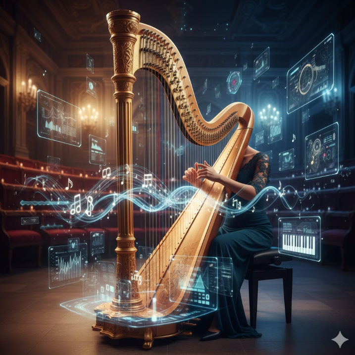 하프의 구조와 원리 관련 그림