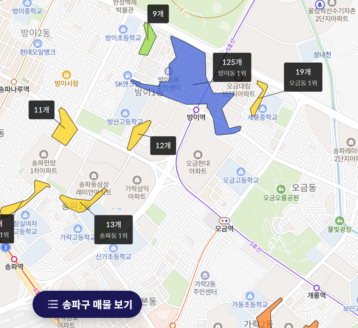 서초/송파 학원가