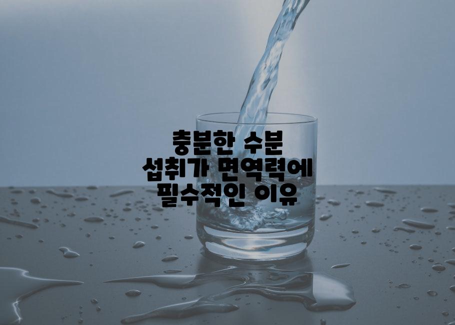 충분한 수분 섭취가 면역력에 필수적인 이유
