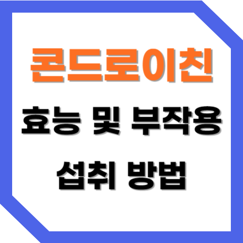 콘드로이친 효능 부작용 섭취방법
