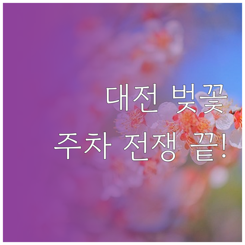 대전 벚꽃 구경을 위한 교통 혼잡도 ..