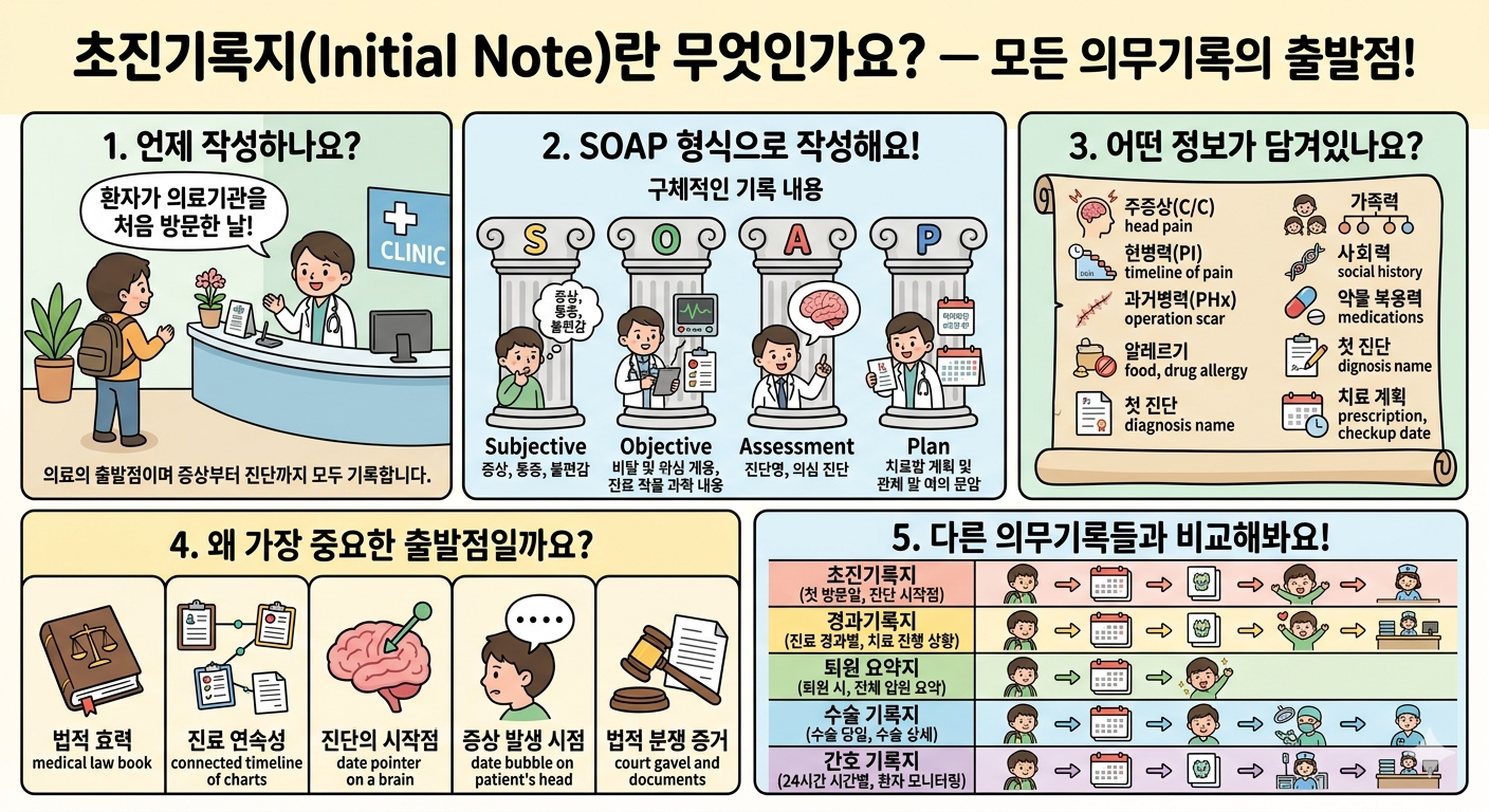 모든 병원 서류의 시작 ,초진차트(초진기록지)