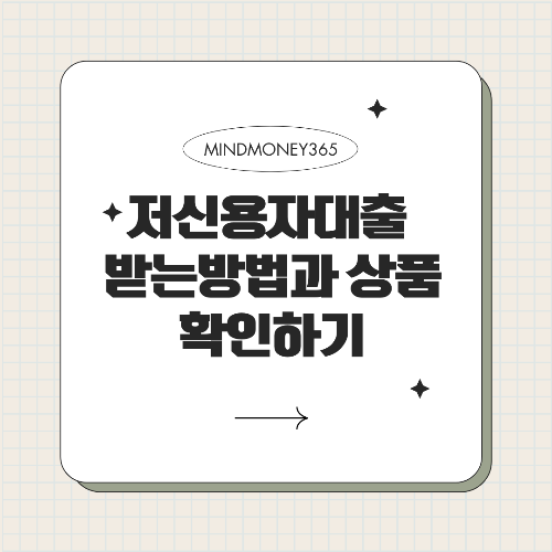 저신용자 대출 조건 및 가능한 금융 상품