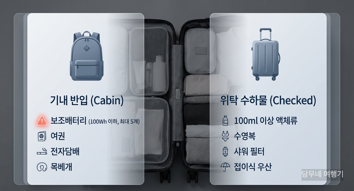 해외여행 기내, 위탁수화물 정리