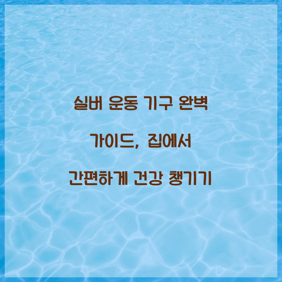 실버 운동 기구