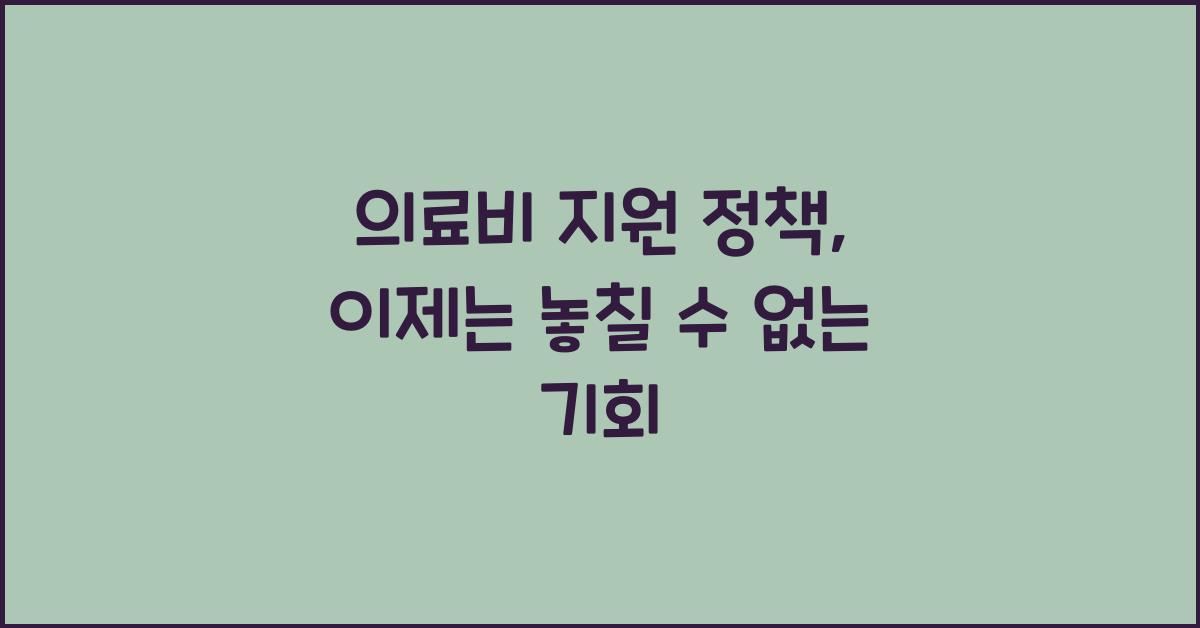 의료비 지원 정책
