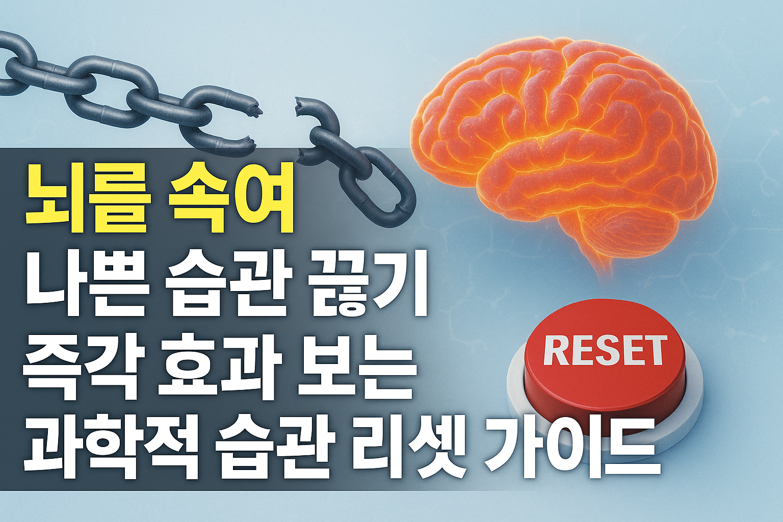 뇌를 속여 나쁜 습관 끊기! 즉각 효과 보는 과학적 습관 리셋 가이드