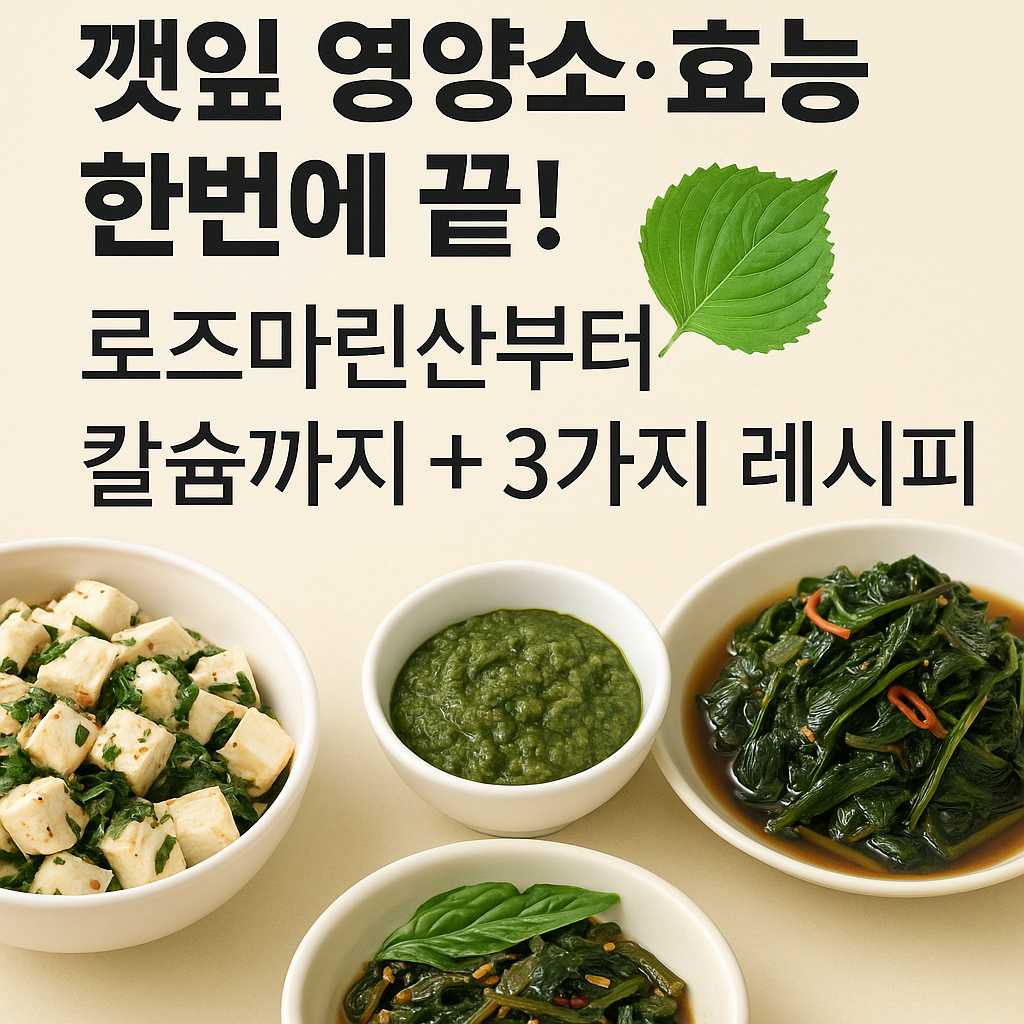 깻잎 영양소&middot;효능 한번에 끝! 로즈마린산부터 칼슘까지 + 3가지 레시피