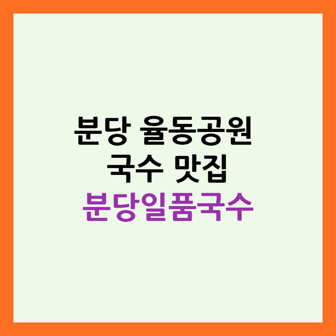 분당일품국수